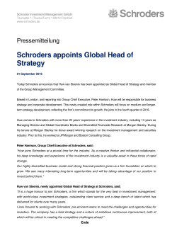 Schroders appoints Global Head of Strategy