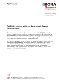 Rafal Majka verstärkt bei BORA – hansgrohe die - bora