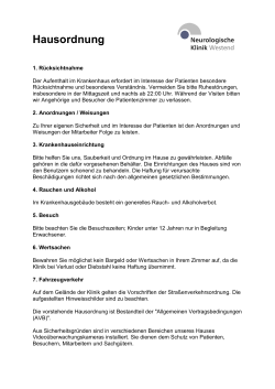 Hausordnung - Neurologische Klinik Westend