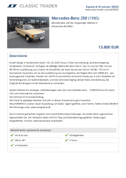 Mercedes-Benz 250 (1980) 13.800 EUR