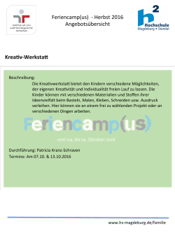 Feriencamp(us) -‐ Herbst 2016 Angebotsübersicht Krea v
