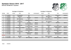 Spielplan Saison 2016 - 2017