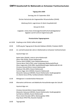 GMFH Gesellschaft f&uuml;r Mathematik an Schweizer Fachhochschulen