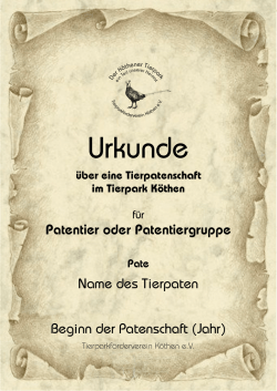 Patenschaftsurkunde