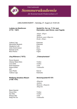 JUBIL&Auml;UMSKONZERT &ndash; Samstag, 27. August um 19:30 Uhr Ludwig