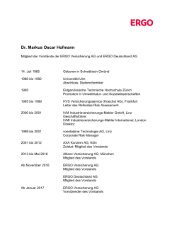 Lebenslauf Dr. Markus Oscar Hofmann