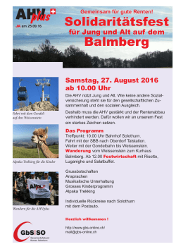 Solidaritätsfest Balmberg Solidaritätsfest Balmberg