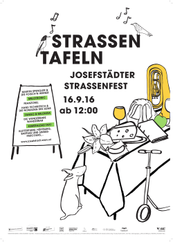 STRASSENFEST JOSEFSTÄDTER 16.9.16 ab 12:00 TAFELN