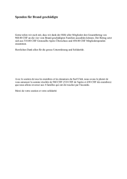 Info Spenden für Brand geschädigte