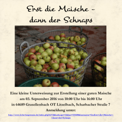 Eine kleine Unterweisung zur Erstellung einer guten Maische am 03
