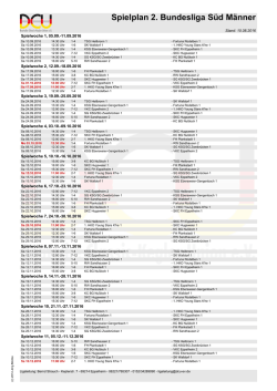 Spielplan 2. Bundesliga Süd Männer