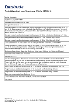 Produktdatenblatt nach Verordnung (EU) Nr. 1061/2010