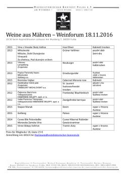Weine aus Ma hren – Weinforum 18.11.2016