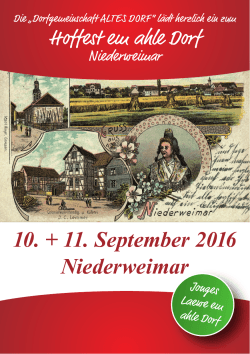10. + 11. September 2016 Niederweimar