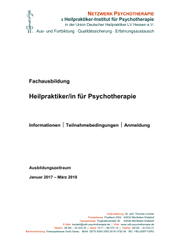 Heilpraktiker/in f&uuml;r Psychotherapie