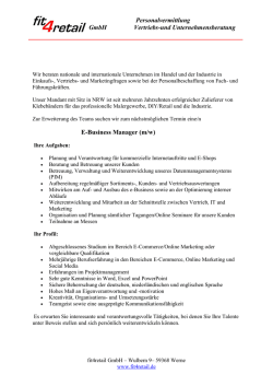 E-Buisiness Manager (m/w)