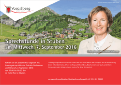 Sprechstunde in Stuben - Land Vorarlberg