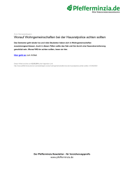 Worauf Wohngemeinschaften bei der Hausratpolice