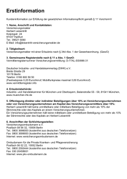 Erstinformation - Herbert Leisentritt