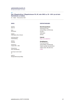 Dipl. Pflegefachfrau/ Pflegefachmann FH, HF, oder DNII ca