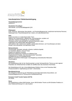 Interdisziplin&auml;rer Palliativbasislehrgang