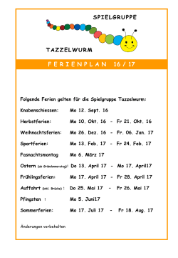 Ferienplan 16-17 - Spielgruppe Tazzelwurm