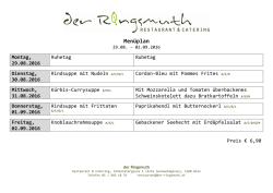 Menüplan - der Ringsmuth