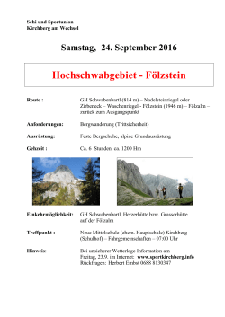 24.9. Bergtour Hochschwab - Schi- und Sportunion Kirchberg am