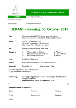 JEKAMI - Sonntag, 30. Oktober 2016