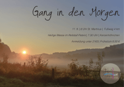 11. 9. | 6 Uhr St. Martinus | Fußweg 4 km Heilige Messe im Reitstall