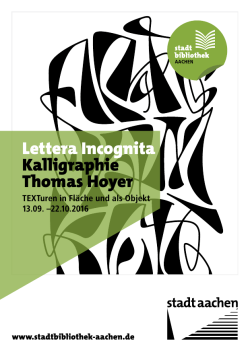 Lettera Incognita Kalligraphie Thomas Hoyer