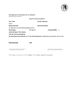humboldt-universit&auml;t zu berlin leistungsnachweis