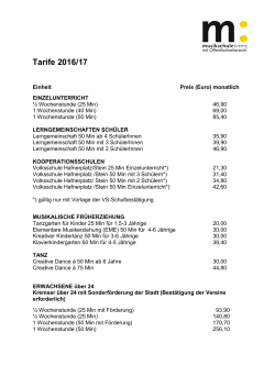 Tarife 2016/2017 - Musikschule Krems