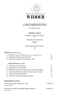 LUNCH@WIDDER - Restaurant Widder Zug