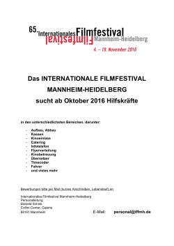 Das INTERNATIONALE FILMFESTIVAL MANNHEIM