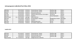 Jahresprogramm 2016 Das Jahresprogramm 2016 folgt in kürze.