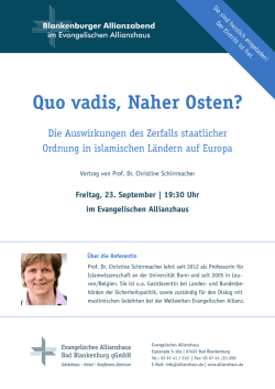 Dr. Christine Schirrmacher - Deutsche Evangelische Allianz