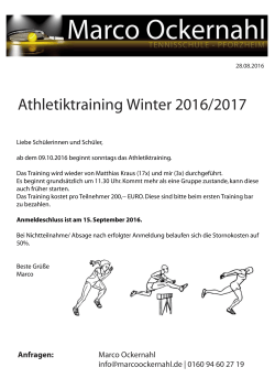 Athletiktraining Winter 2016/17