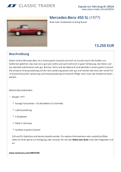 Mercedes-Benz 450 SL (1977) 13.250 EUR