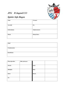 JFG D Jugend U13 Spieler Info Bogen