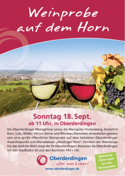 Weinprobe auf dem Horn Sonntag 18. September