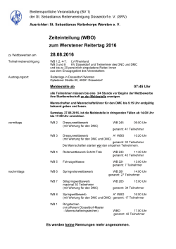 Zeiteinteilung (WBO) - Sankt Sebastianus Schützenverein