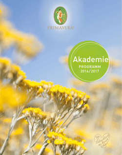 PRIMAVERA Akademie Programm 2016/2017