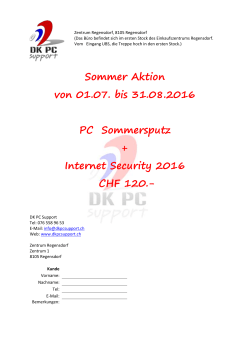 Sommer Aktion von 01.07. bis 31.08.2016 PC
