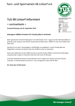 TuS 08 Lintorf informiert