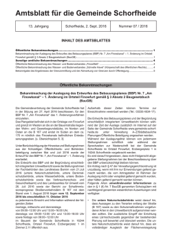 Amtsblatt für die Gemeinde Schorfheide