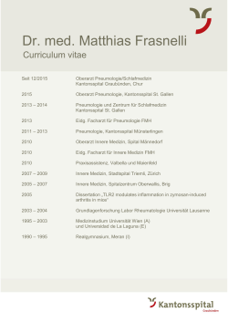 Seit 1995 - Kantonsspital Graubünden