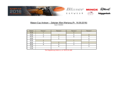 Blaser-Cup Arolsen – Zeitplan 50er