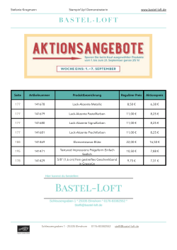 Aktionsangebote Woche 1 - Bastel-Loft