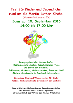 Fest f&uuml;r Kinder und Jugendliche rund um die Martin